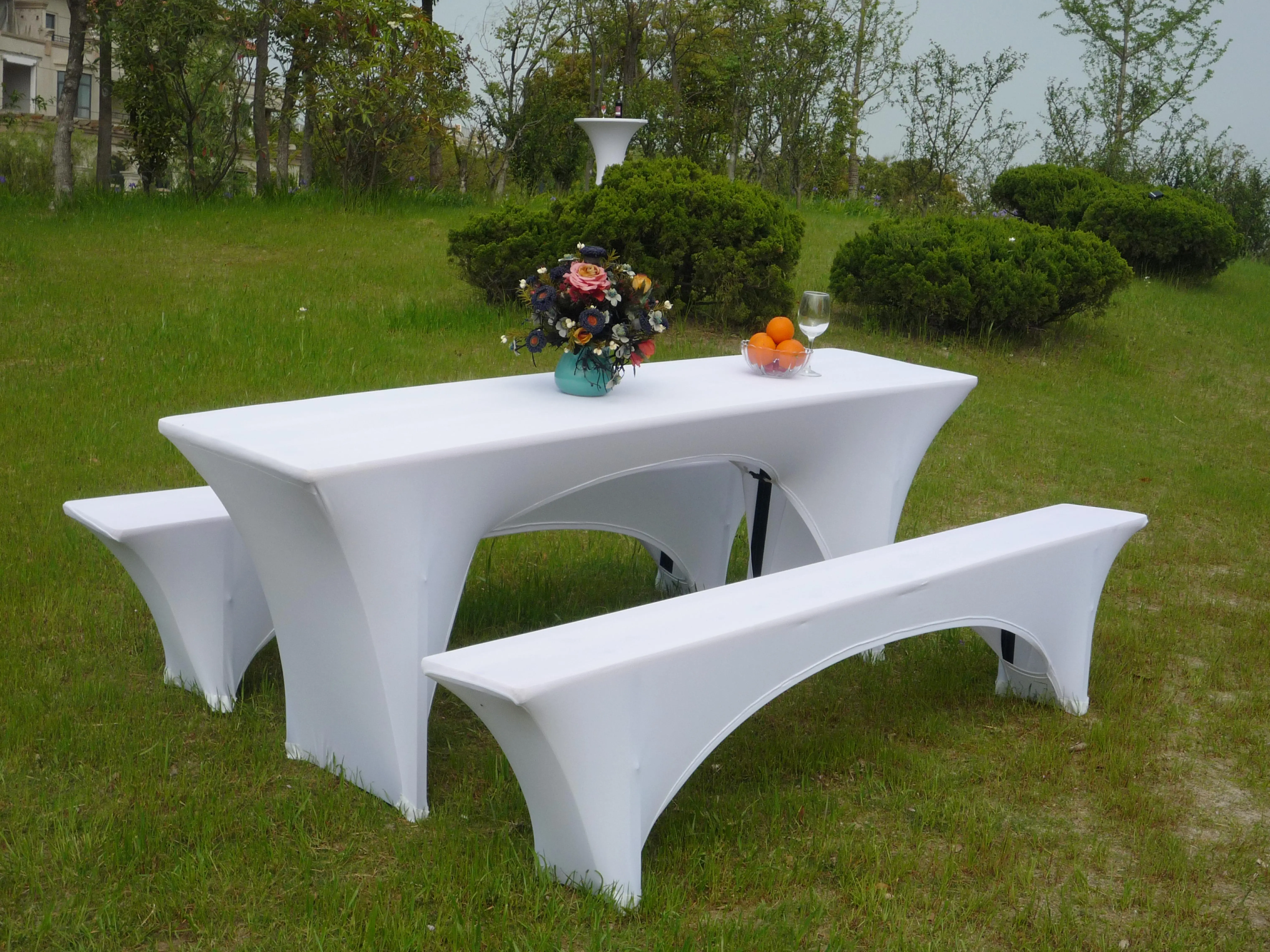 Cheap Spandex Beer Table Cover Stretch Beer Bench Cover Elastic Beer Garden Sets for Outdoor Party