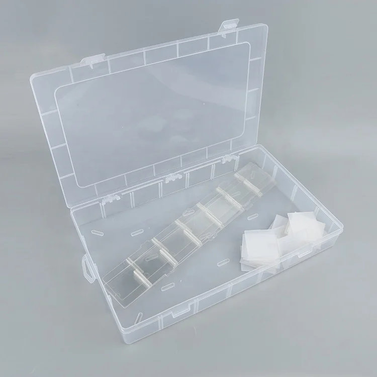 Профессиональная Прозрачная Съемная пластиковая коробка с 28 вставками в сетку для хранения ювелирных изделий и аксессуаров