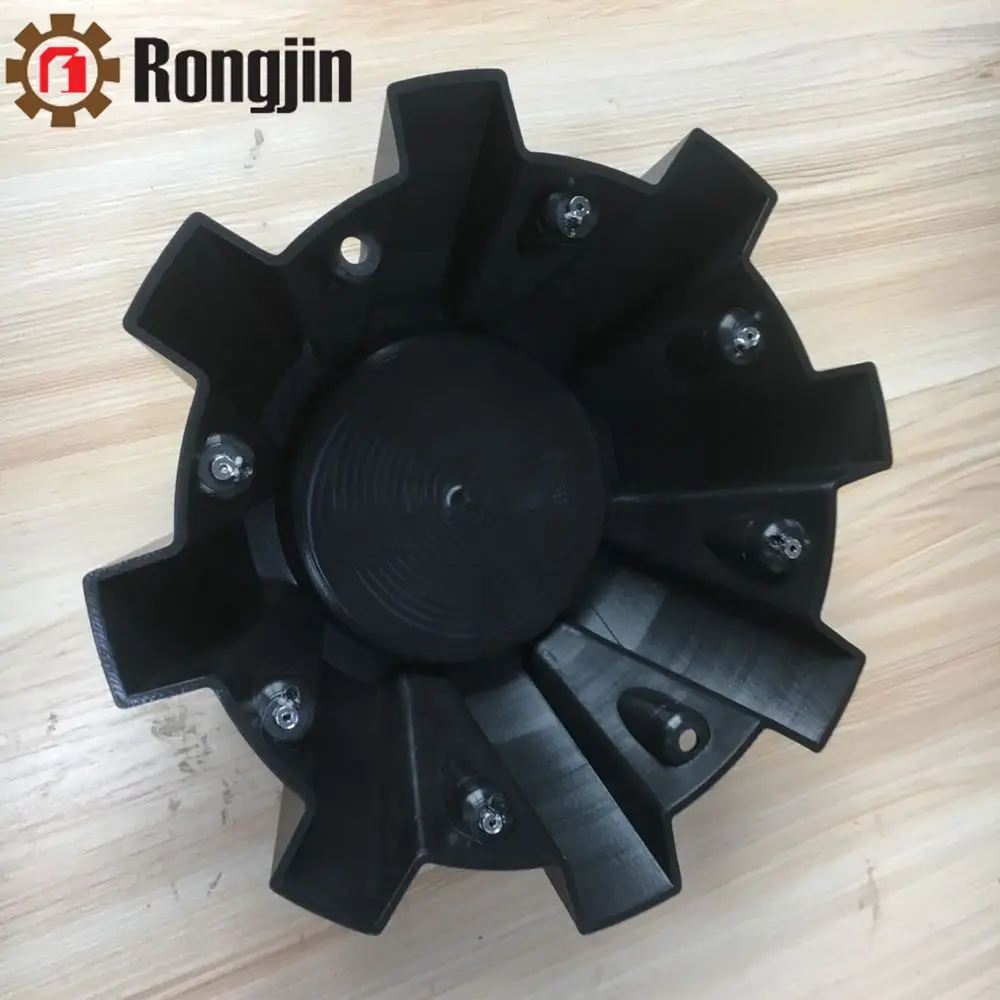 8lugs No Logo  flat black with chrome rivets  wheel center cap