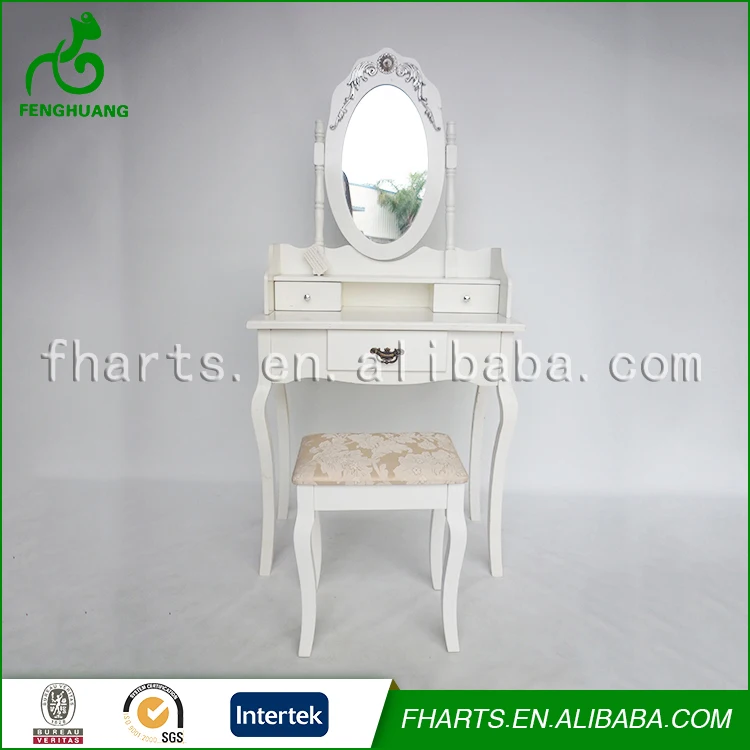 Французский Большой Белый Деревянный Комод с 3 Ящиками