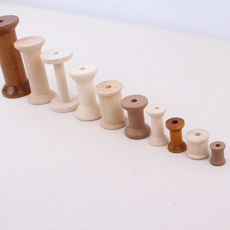 wooden bobbin custom small wooden bobbin natural mini wood bobbin