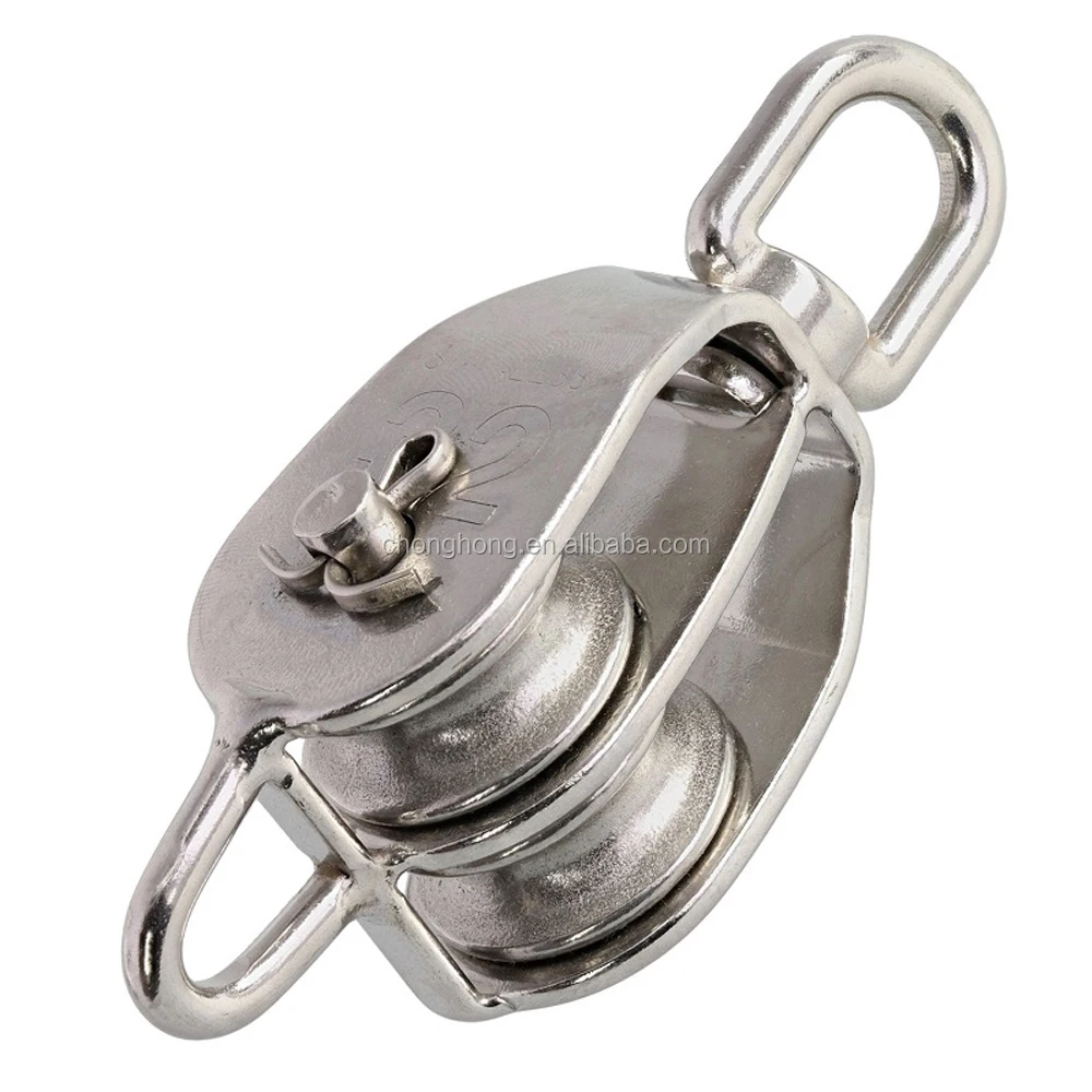 SS 316 Pulley Stainless Steel Single Wheel Swivel Pulley Wire Rope Block 20mm 25mm 32mm