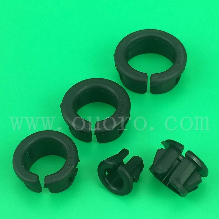 OUORO wholesale factory manufacturer plastic nylon wire accessories open closed white black cable snap bushing