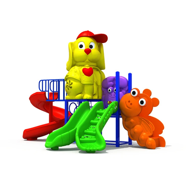 Cute Popular  Dog Animal Theme Type Small Plastic Swing and Slide Kids Children Climb Outdoor Playground Equipment