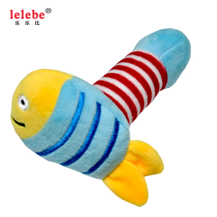 lelebe 2019   pet toy plush  baby rattle  children fish organic  empty   soft toy  wholesale with toys for new born babys