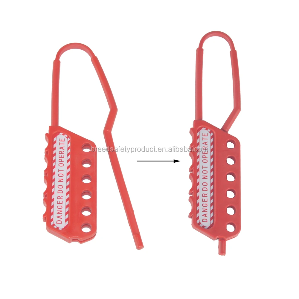 BREED Plastic Hasp Nylon Lockout Hasp 6 Padlock Capacity