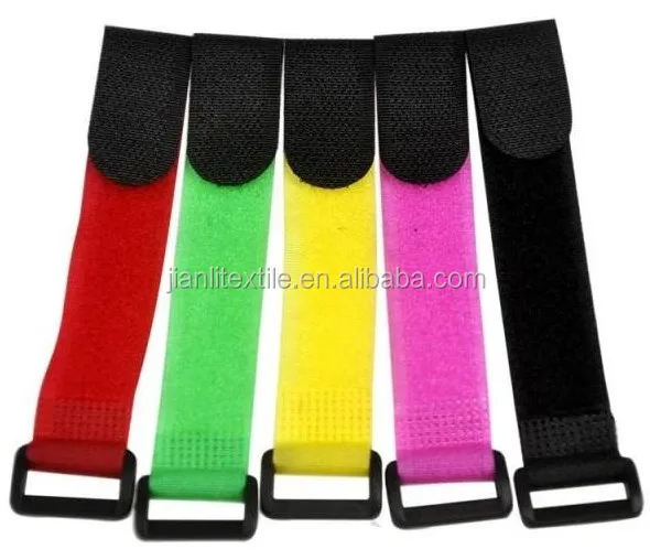 Custom plastic buckle hook and loop Cable Ties wraps Straps