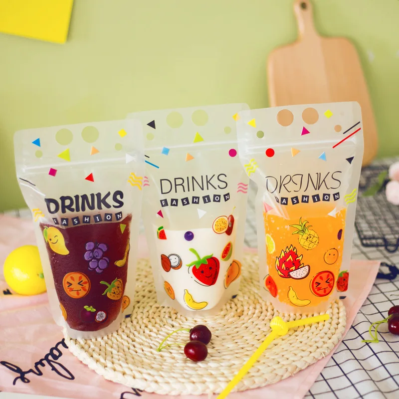 Customized Standing Juice Drink Pouch With Straw, Gravure Printing Plastic Beverage Packing Bag, OEM Bags