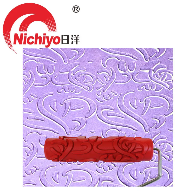 7Inch 3D Rubber Painting Patterned Wall Decoration Tools Without Handle Grip