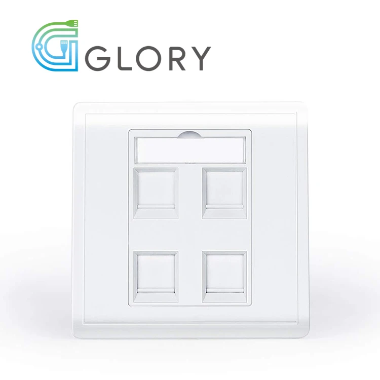 US type Network Socket Wall mount rj45 faceplate 4 port