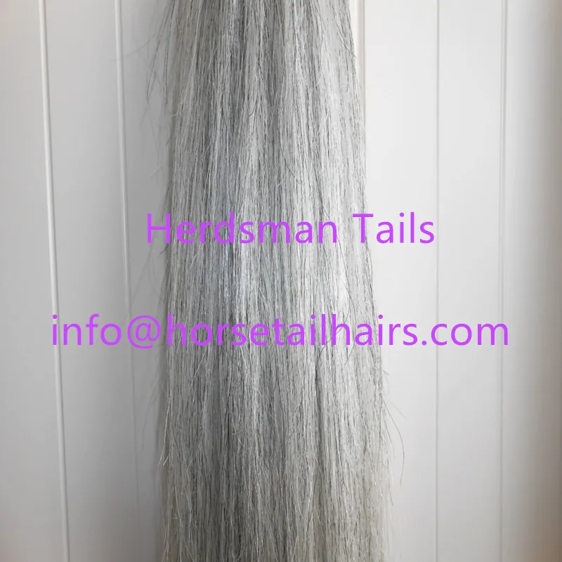 Medium Grey Natural Loop False Horse Tail Extension 70-75CM Double Thickness With Real Horse Hairs For Sale