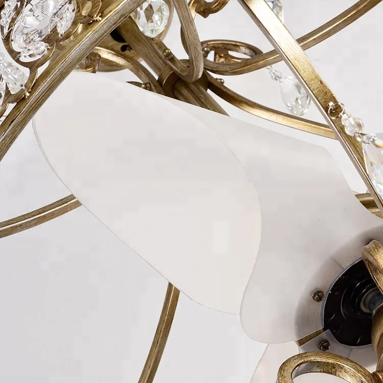 Manufacturer Best Led Light 29 Inch DC Crystal Ceiling Fans Big Crystal Chandelier Ceiling Fan Lamp