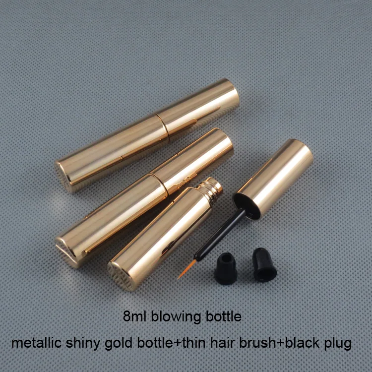 
moq 500pcs TM-EL6621 8ml shiny gold liquid eye liner bottle blowing eyeliner tube empty packaging 