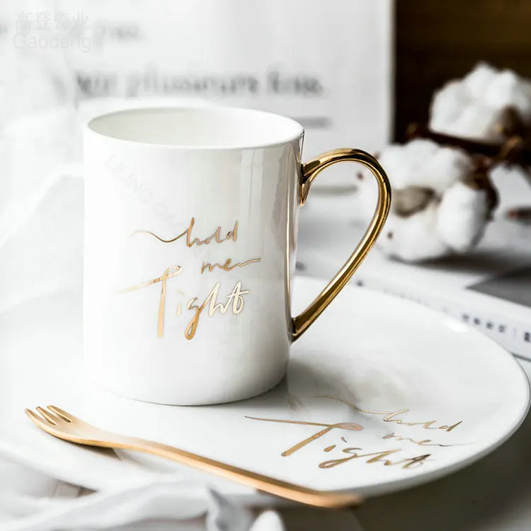 
Europe Market hot selling ceramic mug with cookie cake plate 