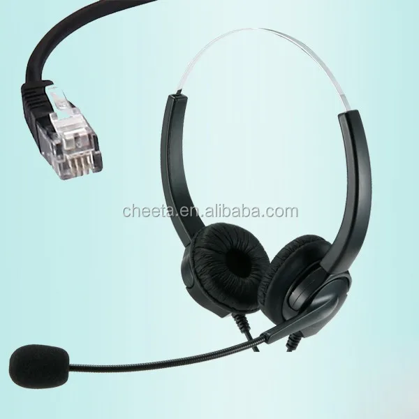 
Professional Binaural call center RJ9/RJ11 telephone headset 