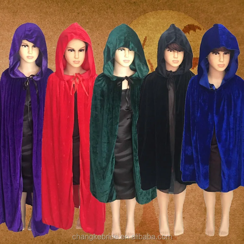 
Cheap Hooded Cape Cloak Stage Show Halloween Christmas Cosplay For Kids 