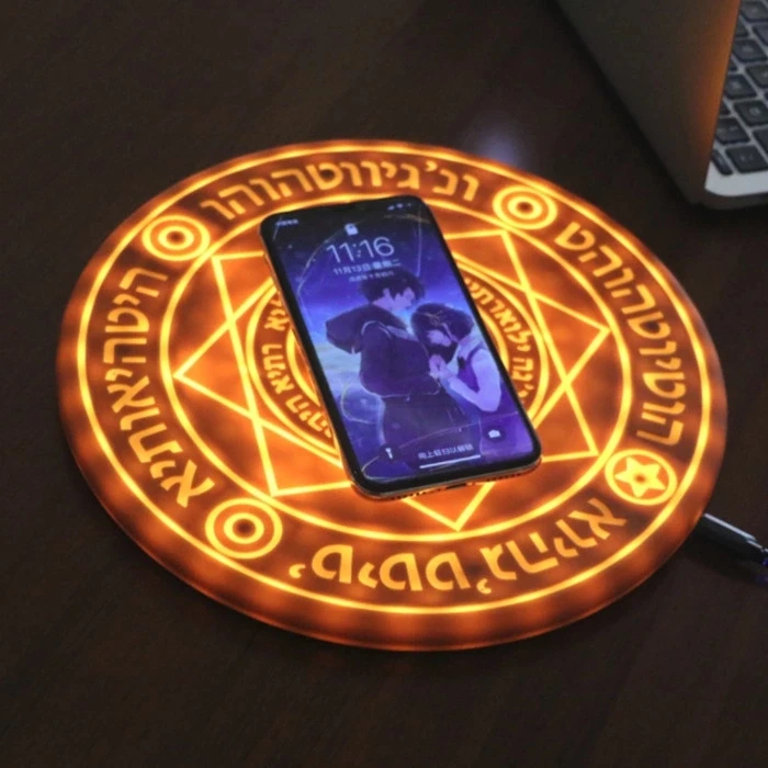 
2018 Xmas Chrimas Gift Magic Circle Comic Magic Array Qi Wireless Charger For iPhone 8/ X/ Xr /X max/ Samsung 