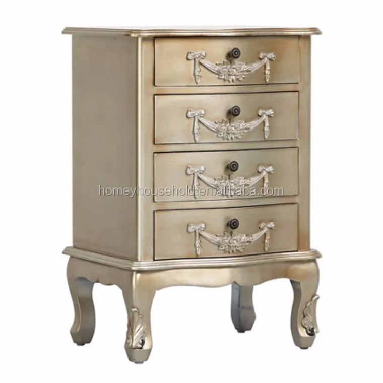 
Bedroom furnitur best sale rubberwood price wooden gold bedside table 