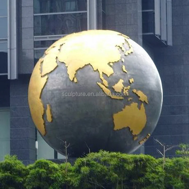 Copper Abstract Outdoor Globe Sculpture