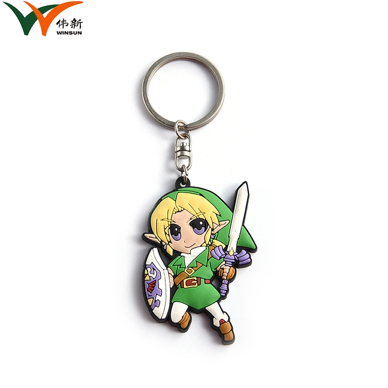 Factory Price Soft PVC Rubber Custom Key chain 2D 3D Cute Anime Silicone KeyChain