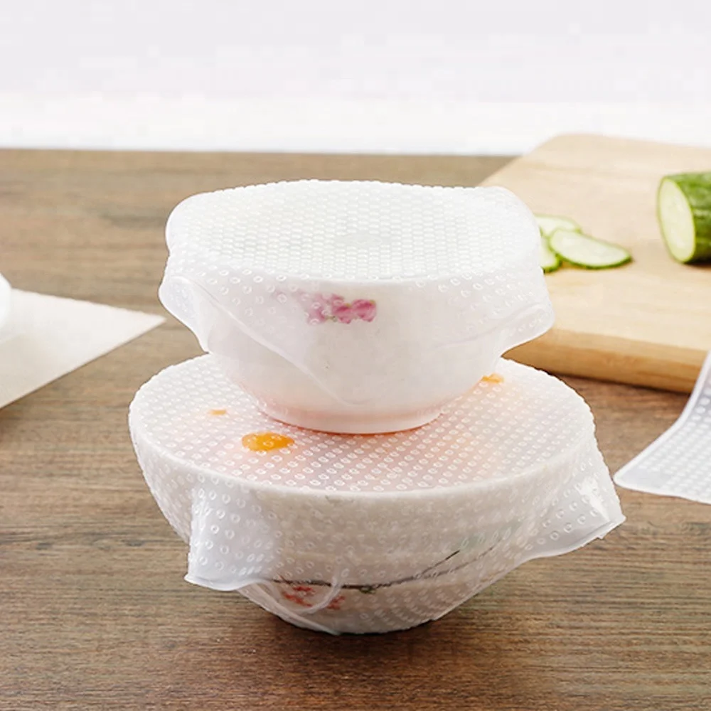 Eco-Friendly Flexible Super Clear Seal Cover Cling Film Keeping Stretch Food Wrap Silicone Reusable Food Wrap