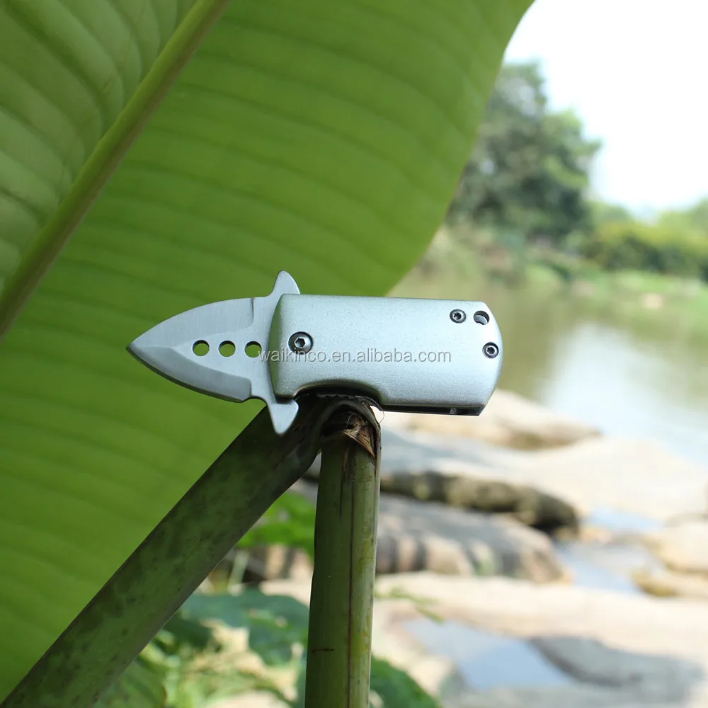 Engraved Mini Stainless Steel Wallet Clip EDC Pocket Folding Knife with Aluminium Handle