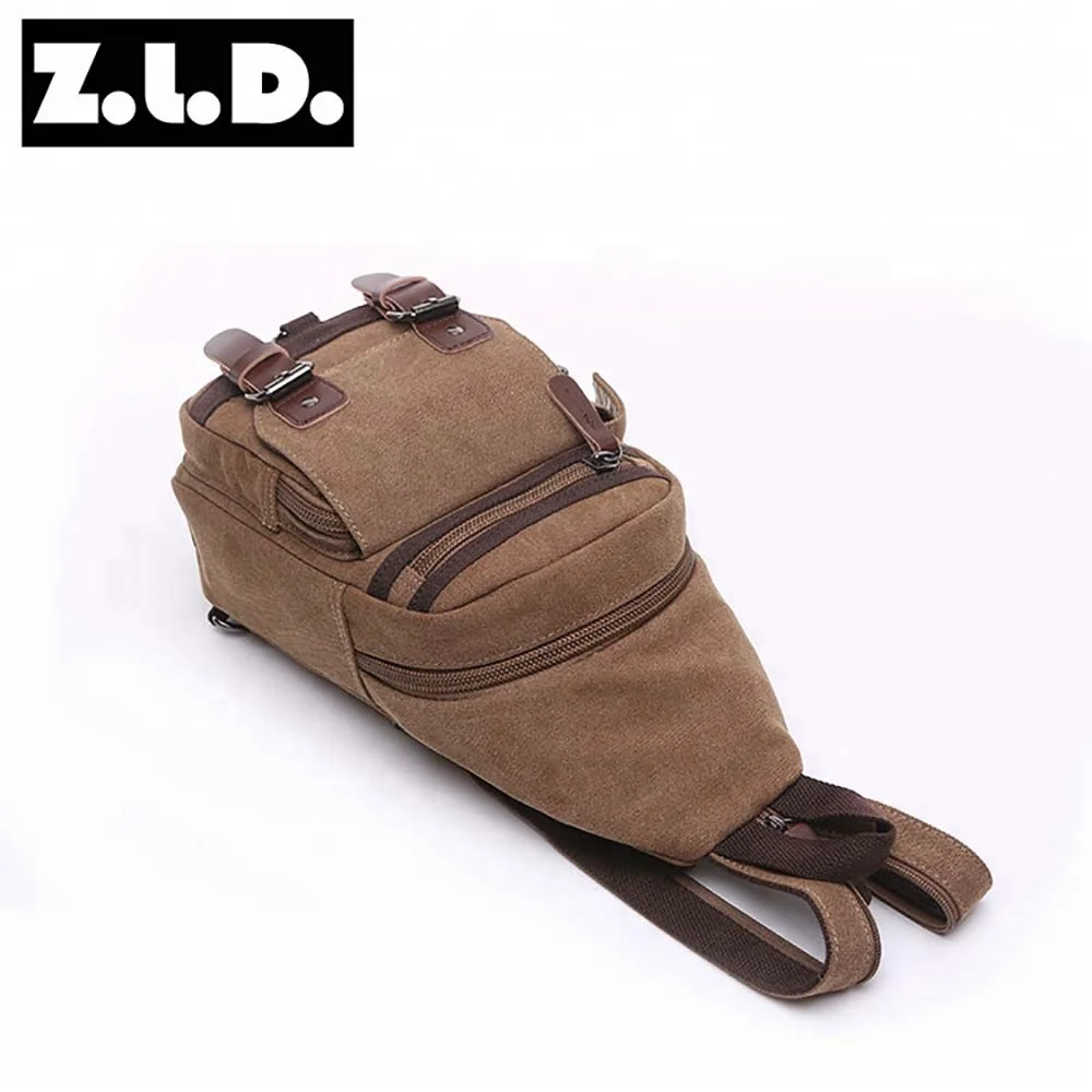 ZUOLUNDUO Повседневная дорожная холщовая Мужская Спортивная нагрудная сумка через плечо для