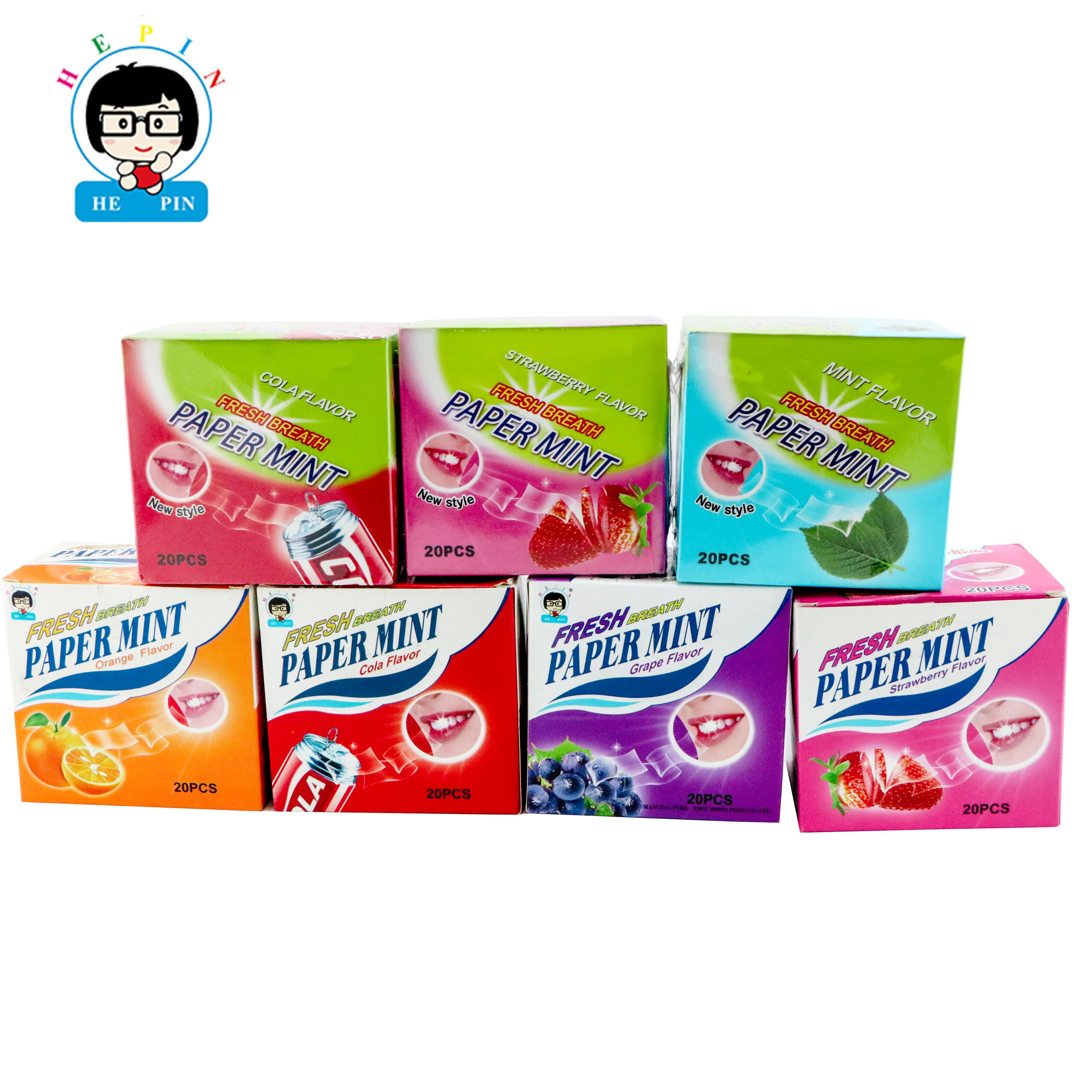 Свежий тоновый бумажный мятный фруктовый вкус тонкая бумага мятные конфеты