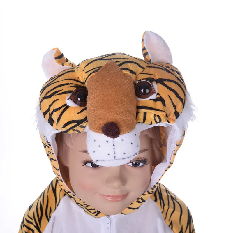 Factory Wholesale cute animal tiger cosplay costume funny animal costume cartoon character hooded onesie costume