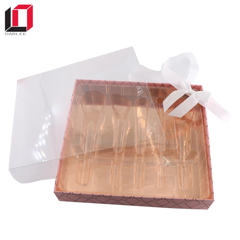 wholesale custom luxury design retail paper gift packaging box for makeup brush with window