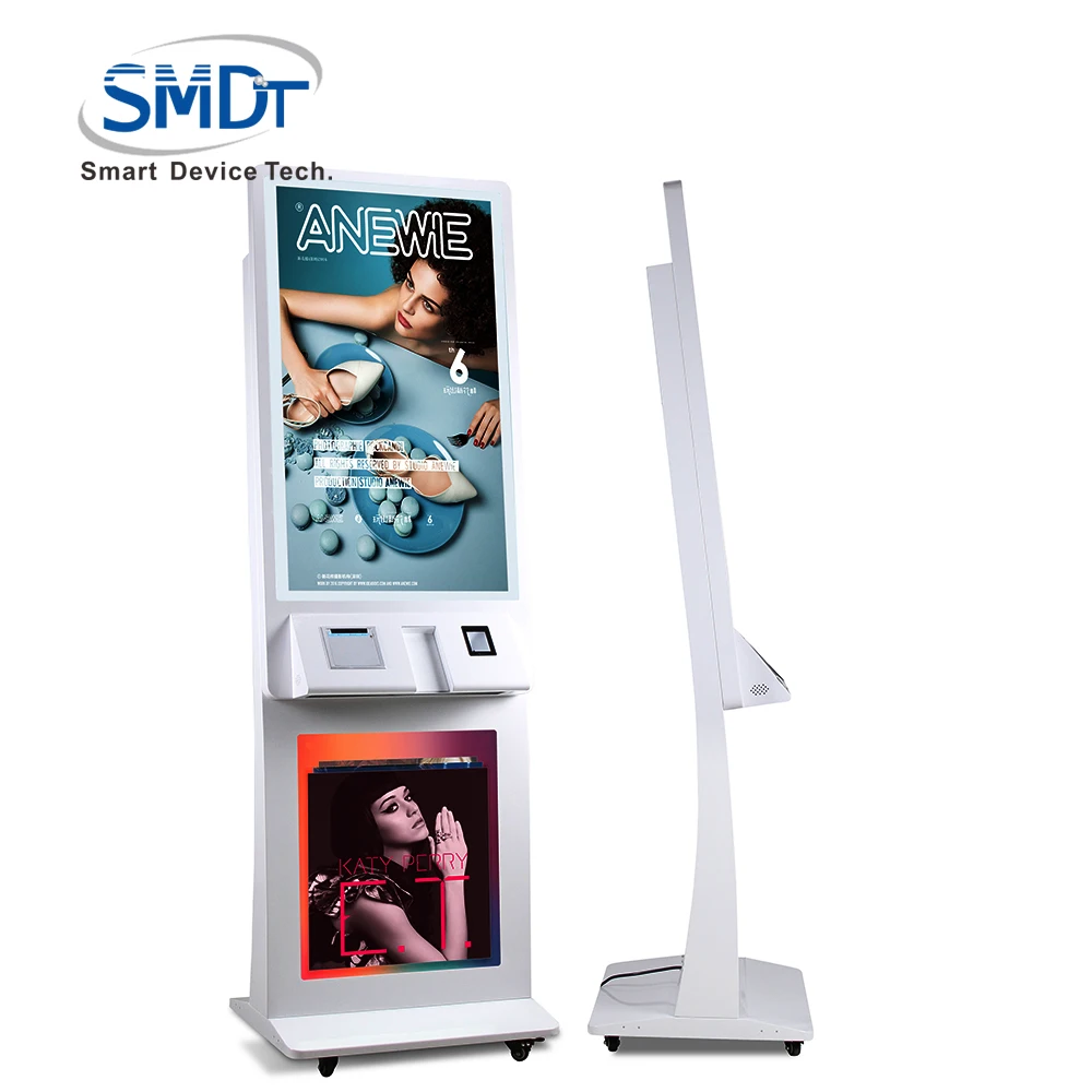 
SMDT 15.6 inch self service payment kiosk with coin cash acceptor for restaurant 