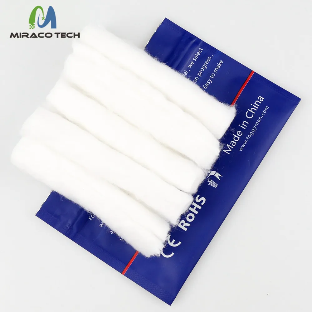 Высококачественный 100% органический ватный вейп Foggyman 10 штук в пакете, ватный вейп для атомайзера RDA