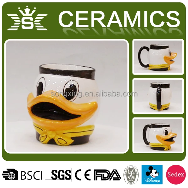 duck ceramic 3d shaped mugs cool mug Size and shape can be customized