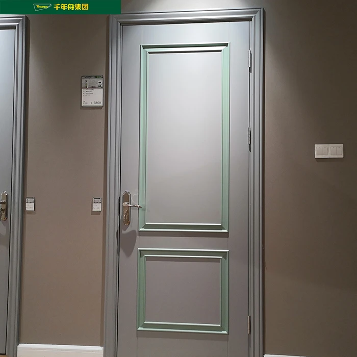 New European Design High Quality Indoor Mixed Oil Bedroom Front Entrance Interior MDF Wooden Firerated Door 2100*900mm
