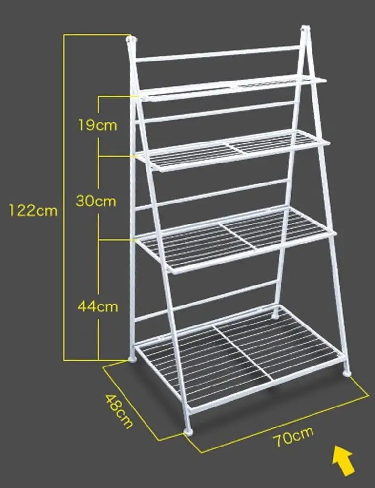 Flower Stand White Iron Multilayer Outdoor Garden Flower Shelf Flowery Display Stand Flower Storage Rack