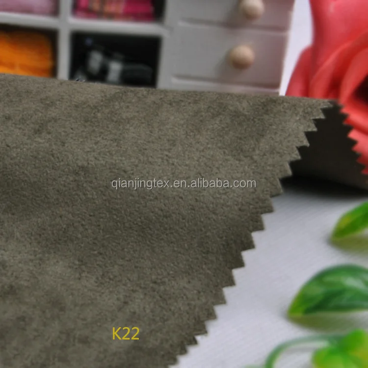 Factory price sanded 100% polyester soft microfiber upholstery material