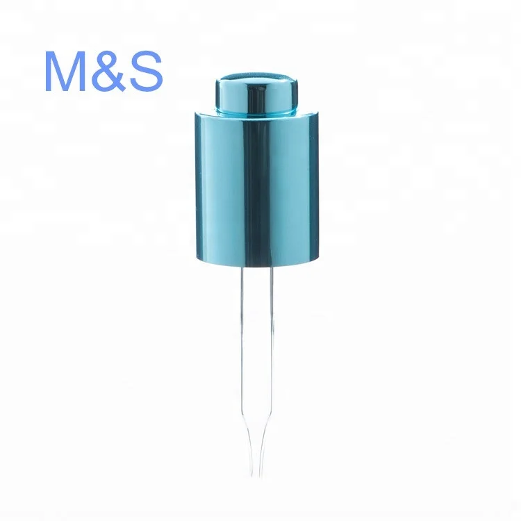 High quality 20/410 Push Button Dropper Press Aluminum Dropper with Curved Tip Pipette