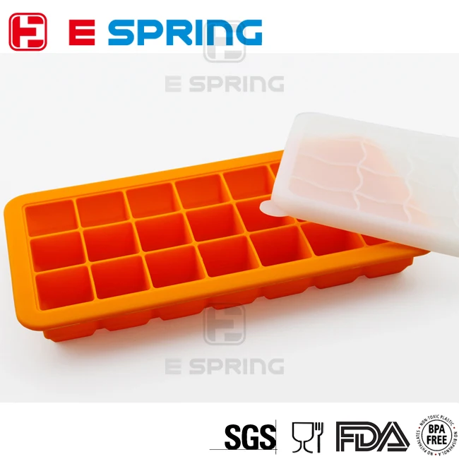 Оптовый заказ 21 полости Пользовательские Пищевой Премиум силиконовые ice cube лотки с крышками