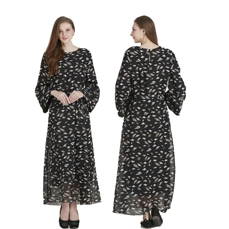 A3300 Indonesia Malaysia Arab clothes muslim abaya chiffon beaded long abayas for women