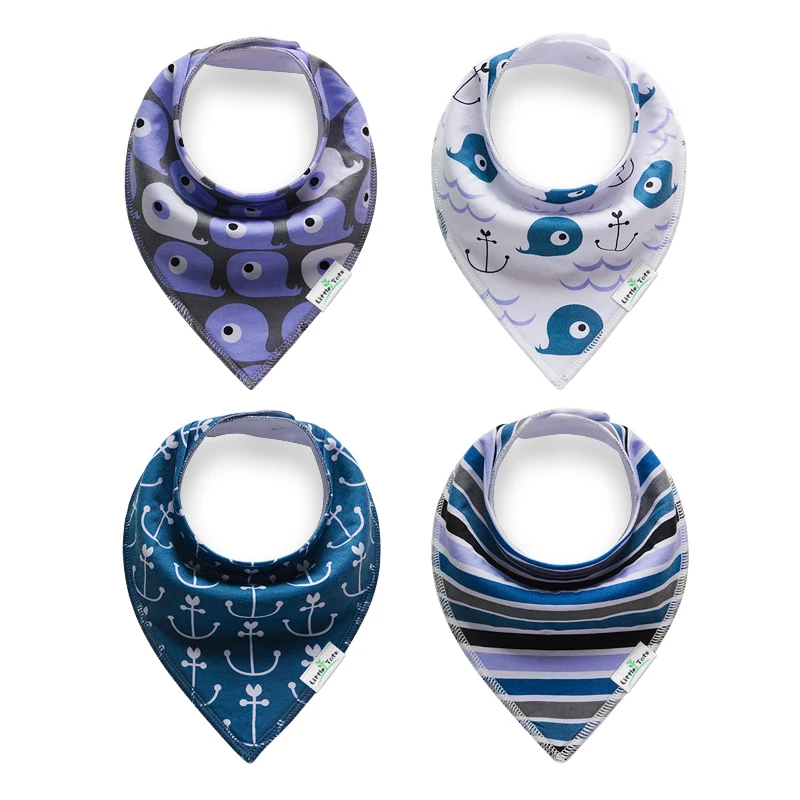 
Popular baby bibs print customized logo 4 packs baby bandana drool bibs organic baby bibs 