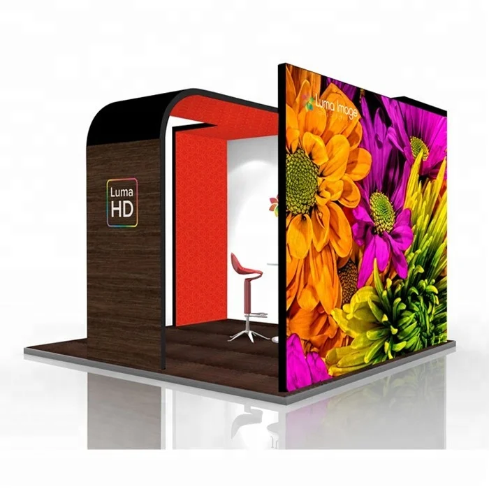 China manufacturer aluminum frame fabric indoor free standing standard booth design and construction contractor