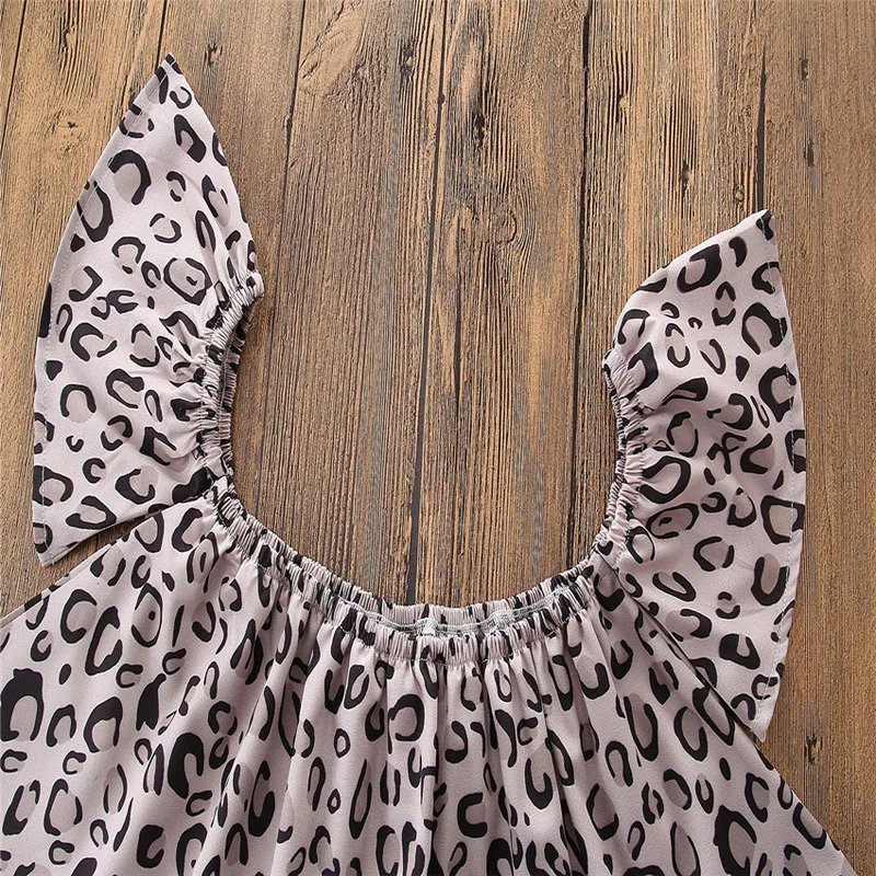 
Wholesale Children Boutique Clothing Set Girl Summer Sleeveless Leopard Sets 