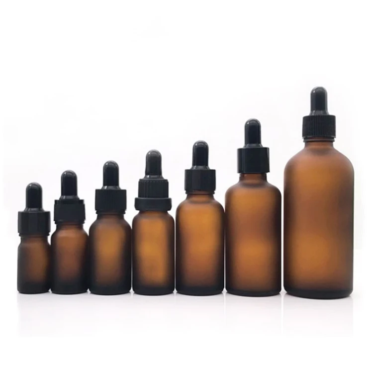 
30ml Brown Cosmetic Essential Oil Glass Bottle With Dropper Caps 