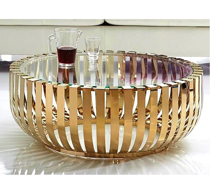 Roza gold steel frame coffee table / design coffee table
