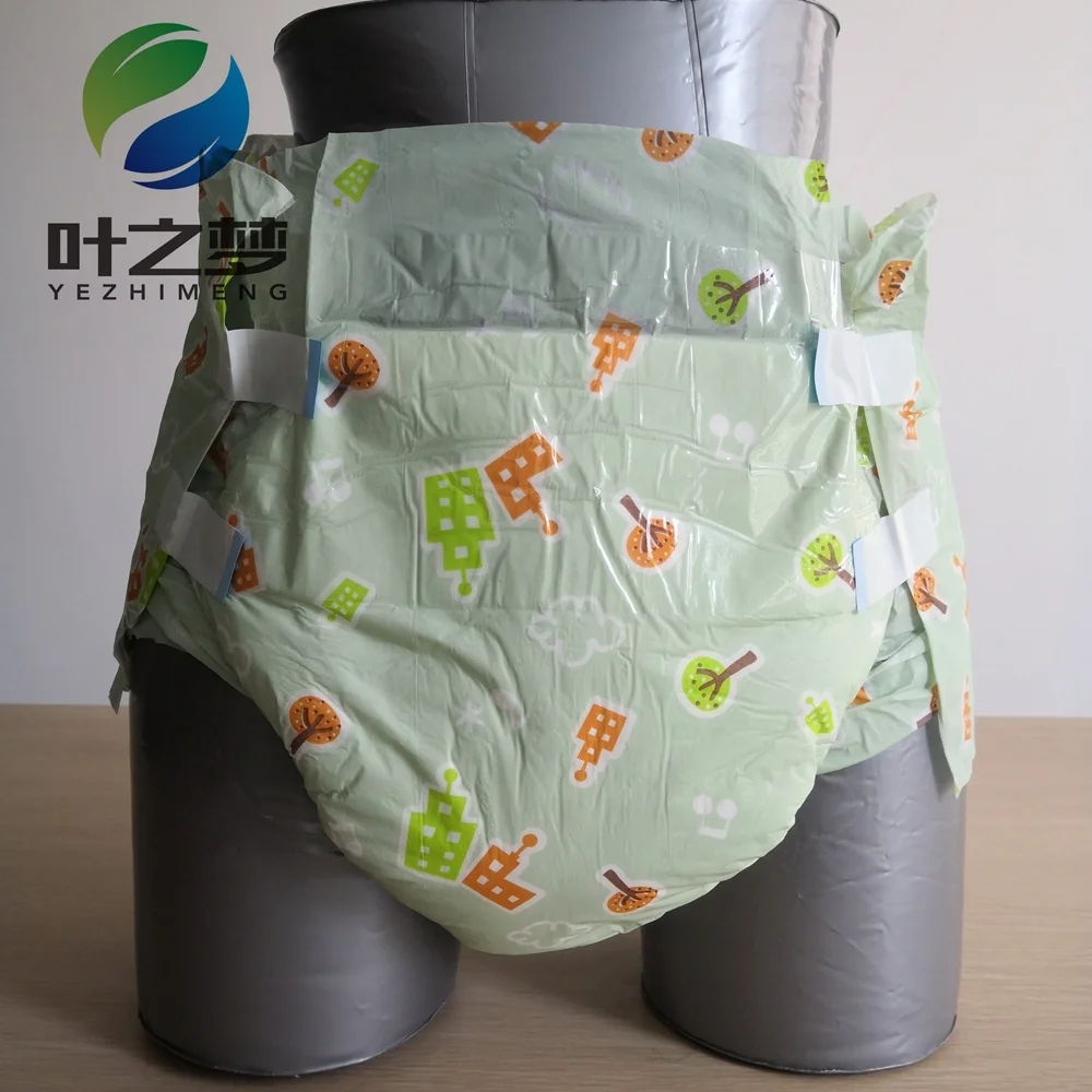 
OEM Ultra Thick Adult Baby Diaper Pink Print High Absorption 6000ml Sale In Bulk 