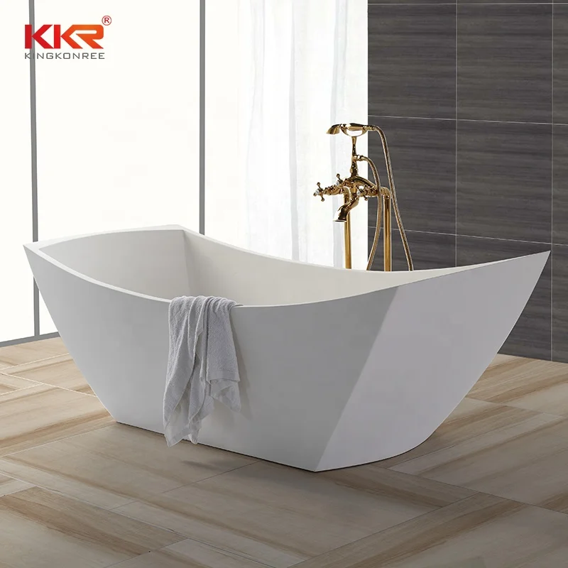 KKR Durable Solid Surface Bath Freestanding Bath Tub Artificial Stone Bathtub