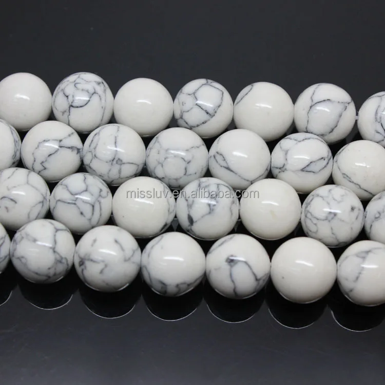 round white turquoise semi-precious stone beads natural stone turquoise bead