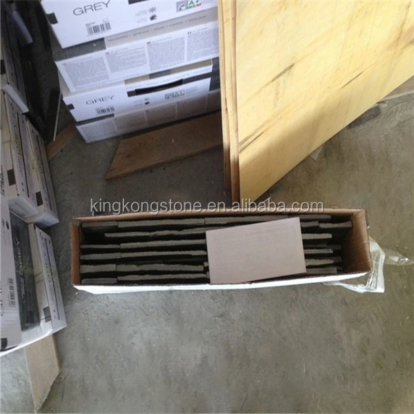 
Natural black exterior decoration stone split slate wall covering panel 