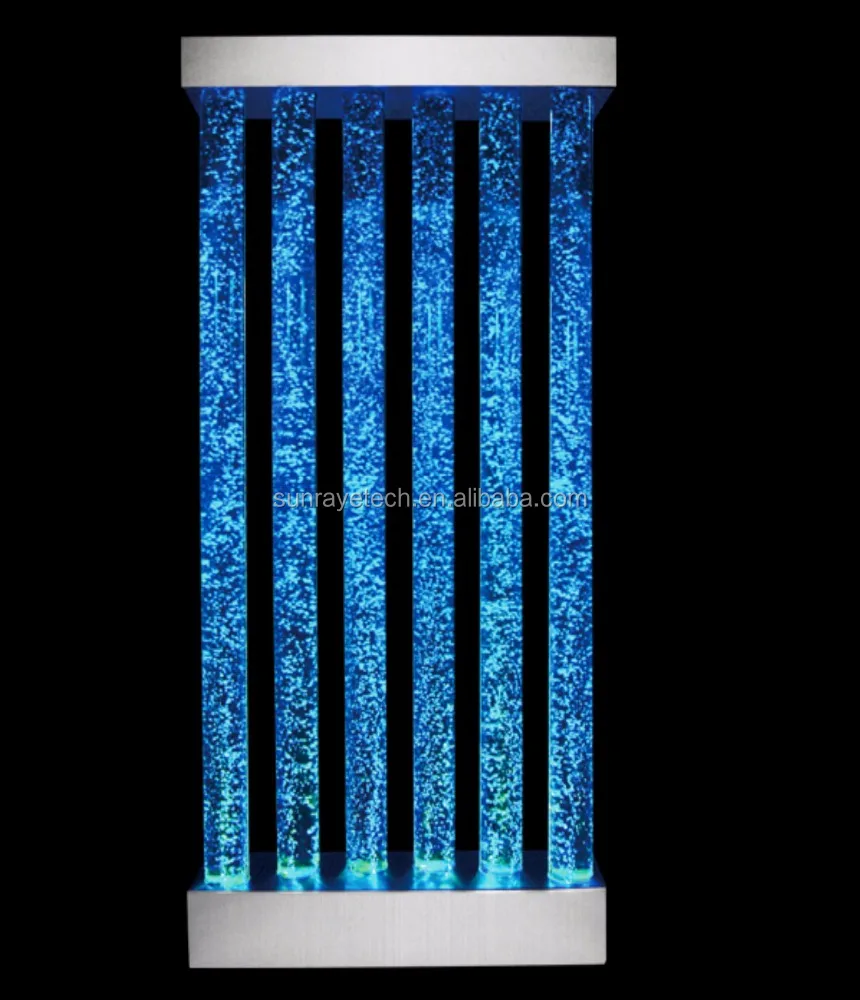 H90//2.3m Customized Floor standing Led bubble column LED screen and divider for home office hotel restaurant
