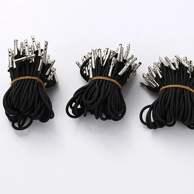 
1mm, 2mm, 2.5mm, 3mm, 4mm, 5mm black elastic rope with metal barbs 